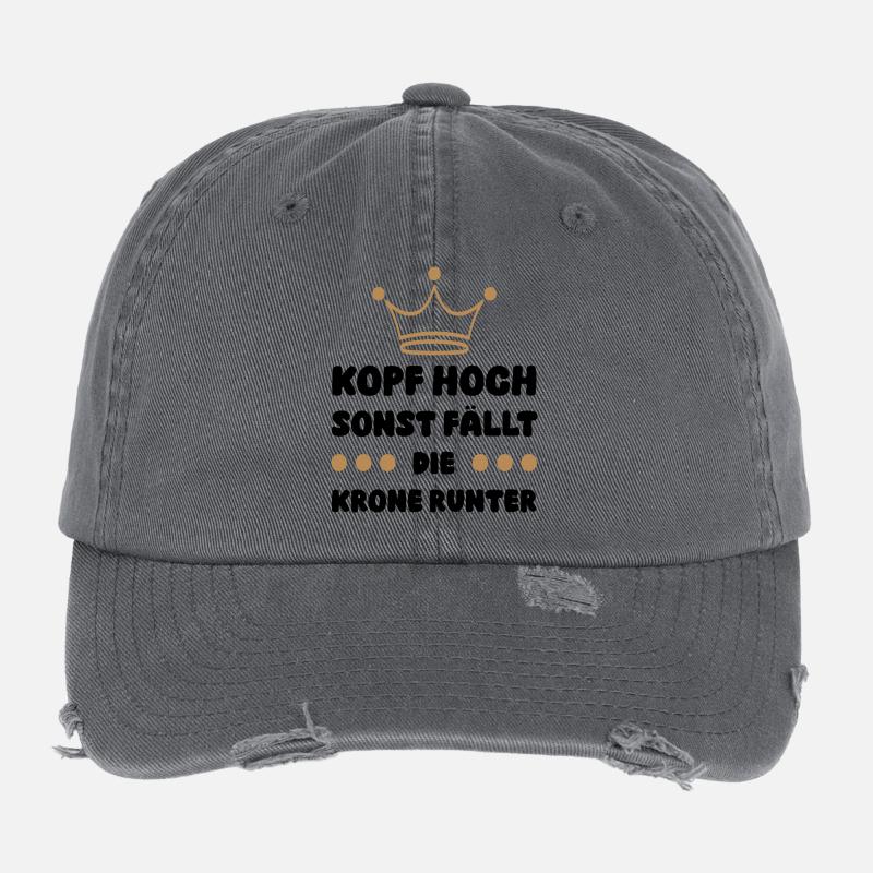 Kopf hoch sonst fällt das Krönchen runter Flexfit Vintage Destroyed Cap