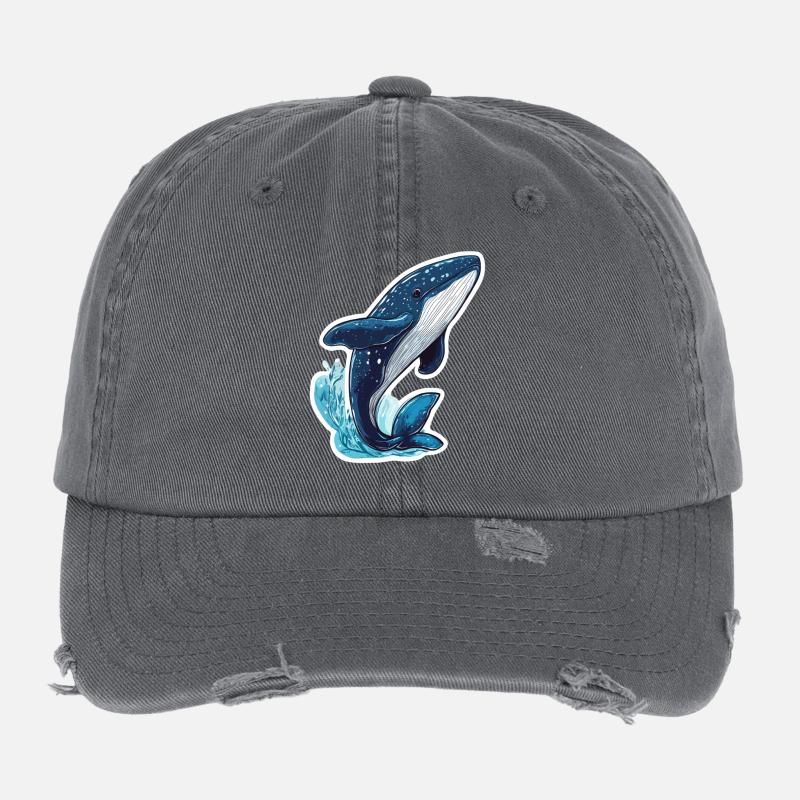 whale Flexfit Vintage Destroyed Cap