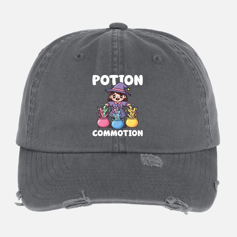 POTION COMMOTION - SORCIÈRE HALLOWEEN Casquette vintage effet usé Flexfit