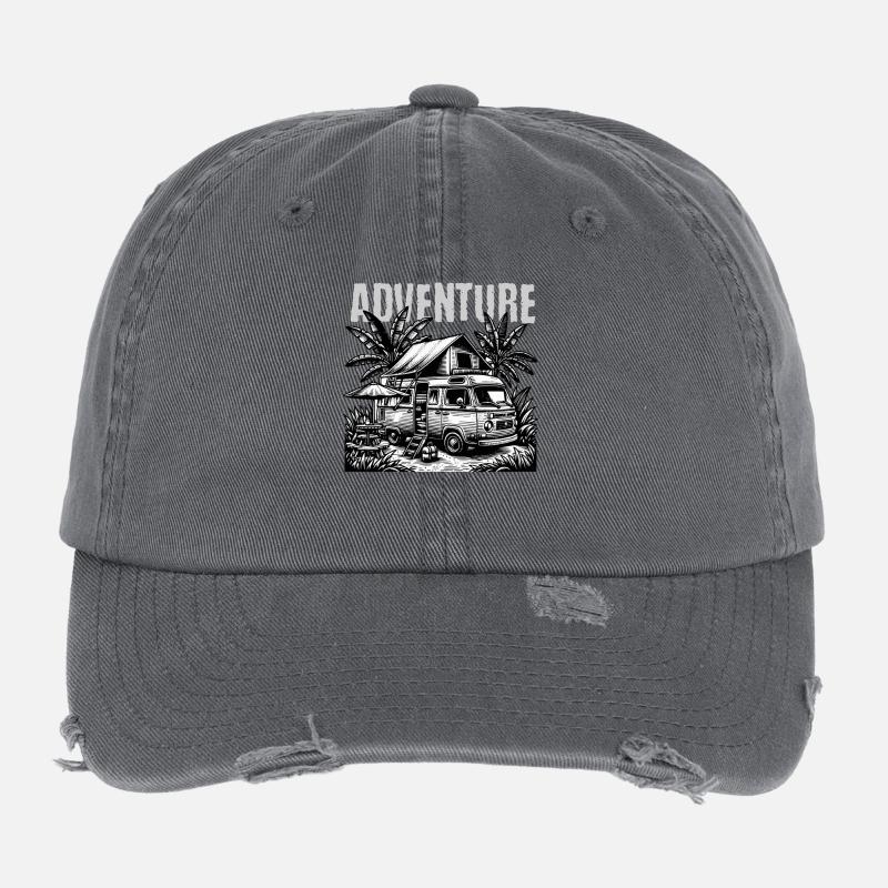 Adventure van in jungle style Flexfit Vintage Destroyed Cap