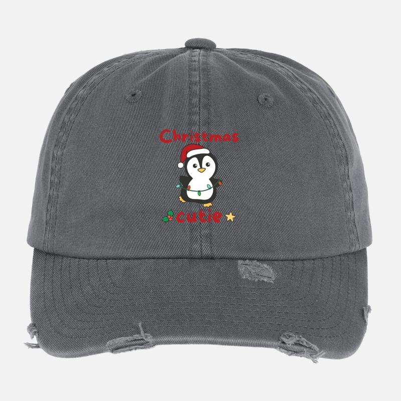 Pingouin de Noël Pingouins Mignon de Noël Casquette vintage effet usé Flexfit