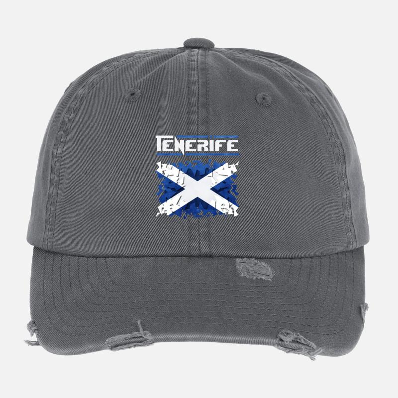 Tenerife Flag Design on Mutation Flexfit Vintage Destroyed Cap