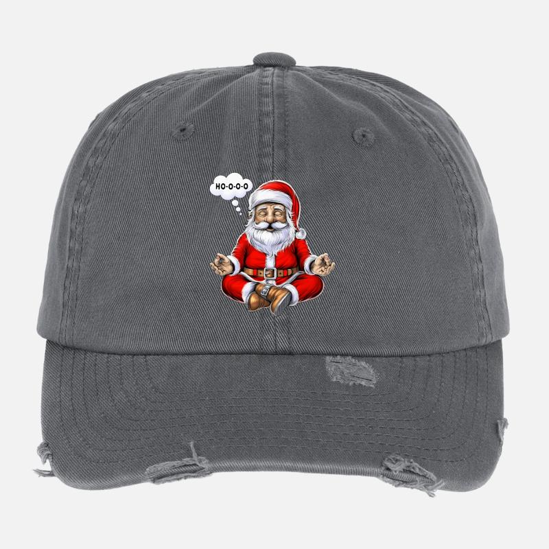 Santa Christmas Meditation Flexfit Vintage Destroyed Cap