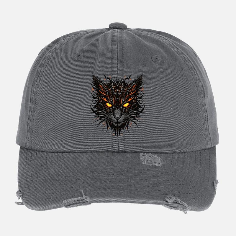 Mutige Katze Flexfit Vintage Destroyed Cap