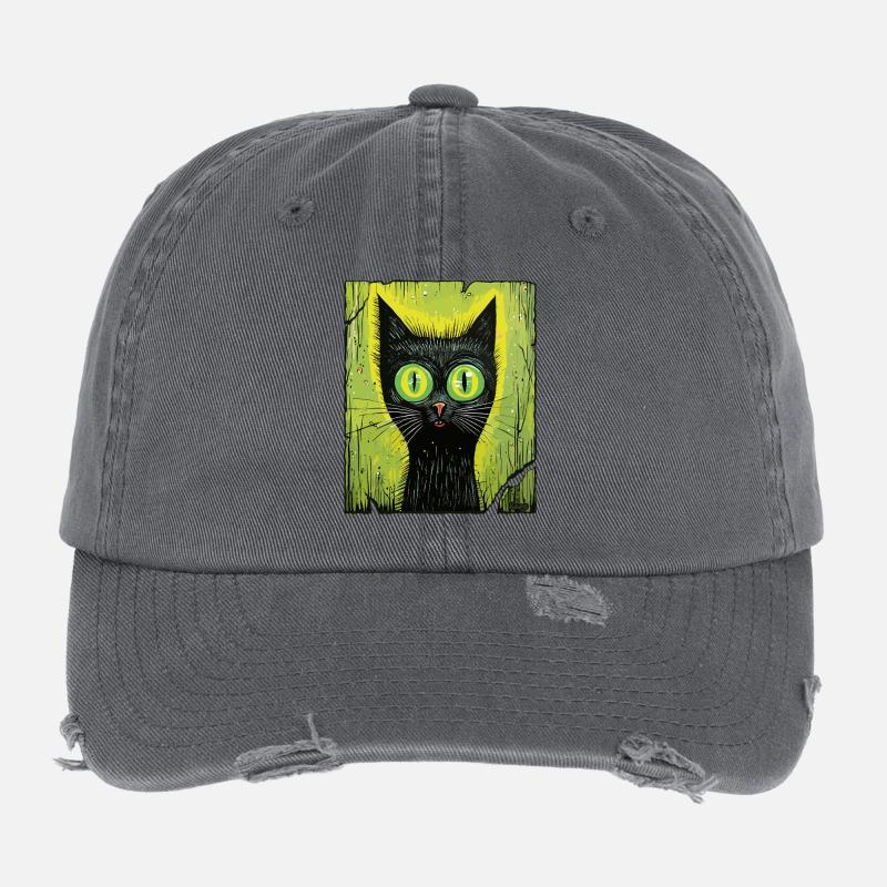 Regard de chat mystique Casquette vintage effet usé Flexfit