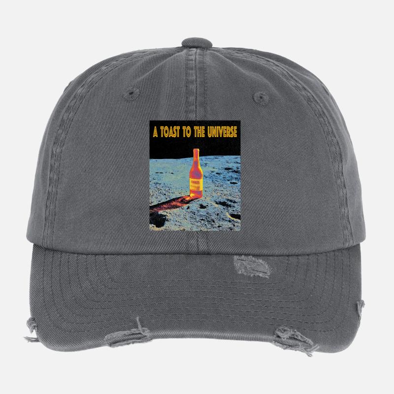 Célébration de l’espace avec bouteille de vin Casquette vintage effet usé Flexfit