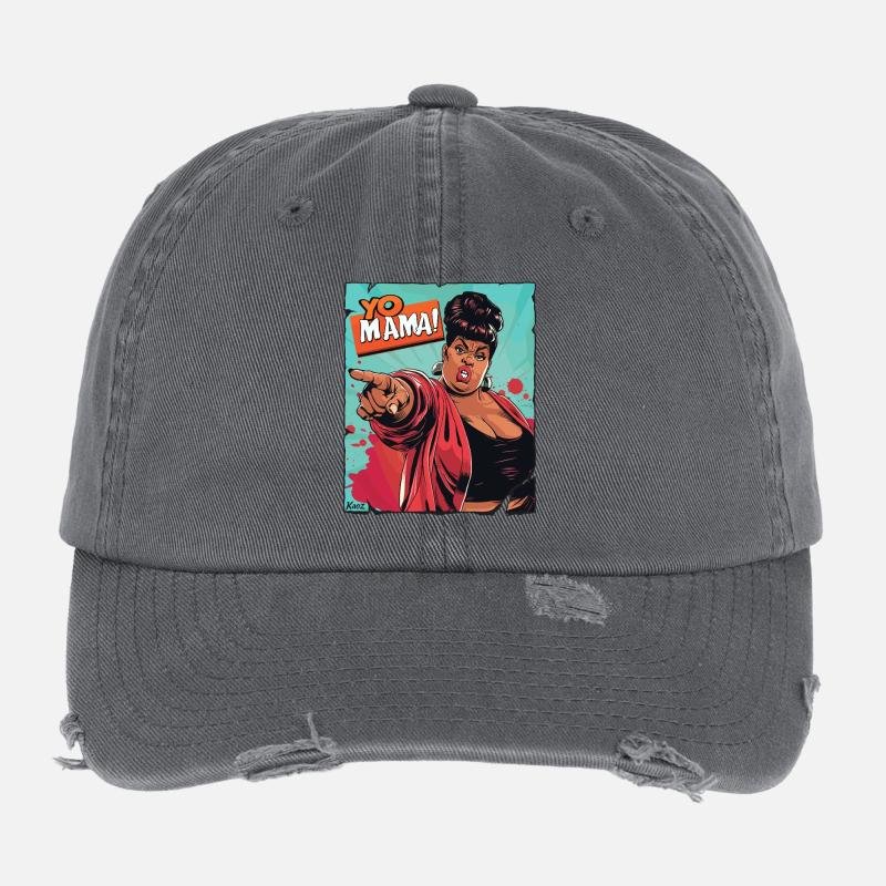 Ermächtigte Mutter Zitat Illustration Flexfit Vintage Destroyed Cap