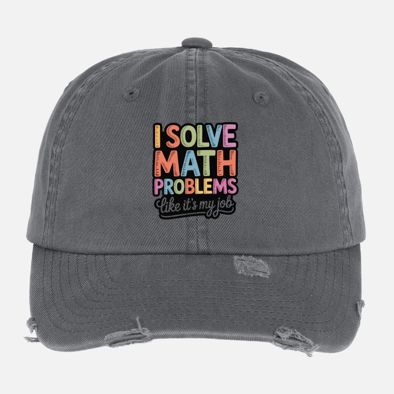 I Solve Math Problems Like a Pro Flexfit Vintage Destroyed Cap