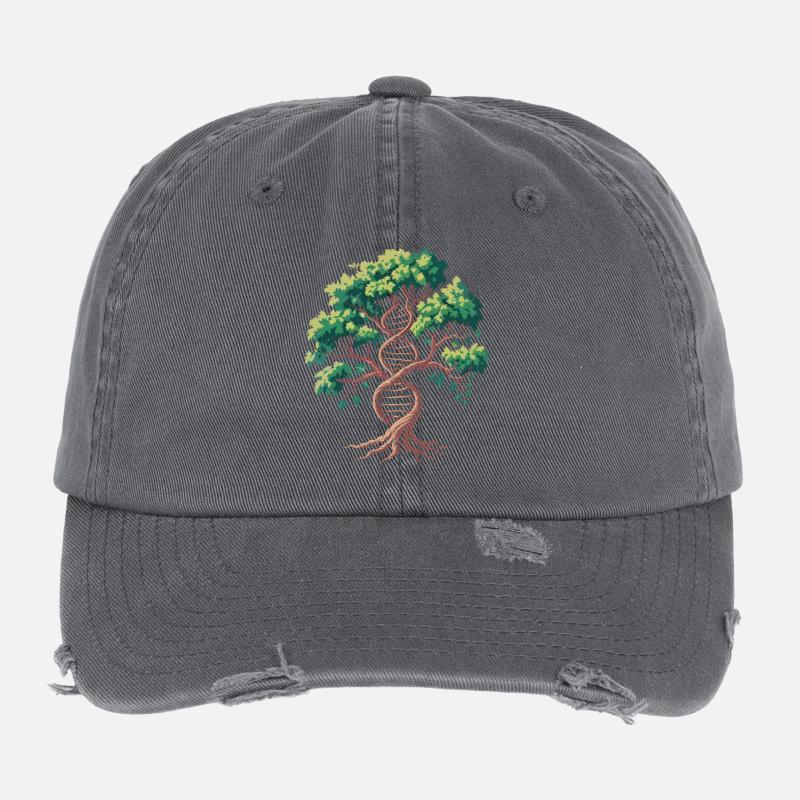 Lebensbaum DNA Verschmelzung Flexfit Vintage Destroyed Cap