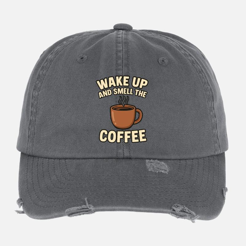 Rituel du matin Conception du café Casquette vintage effet usé Flexfit
