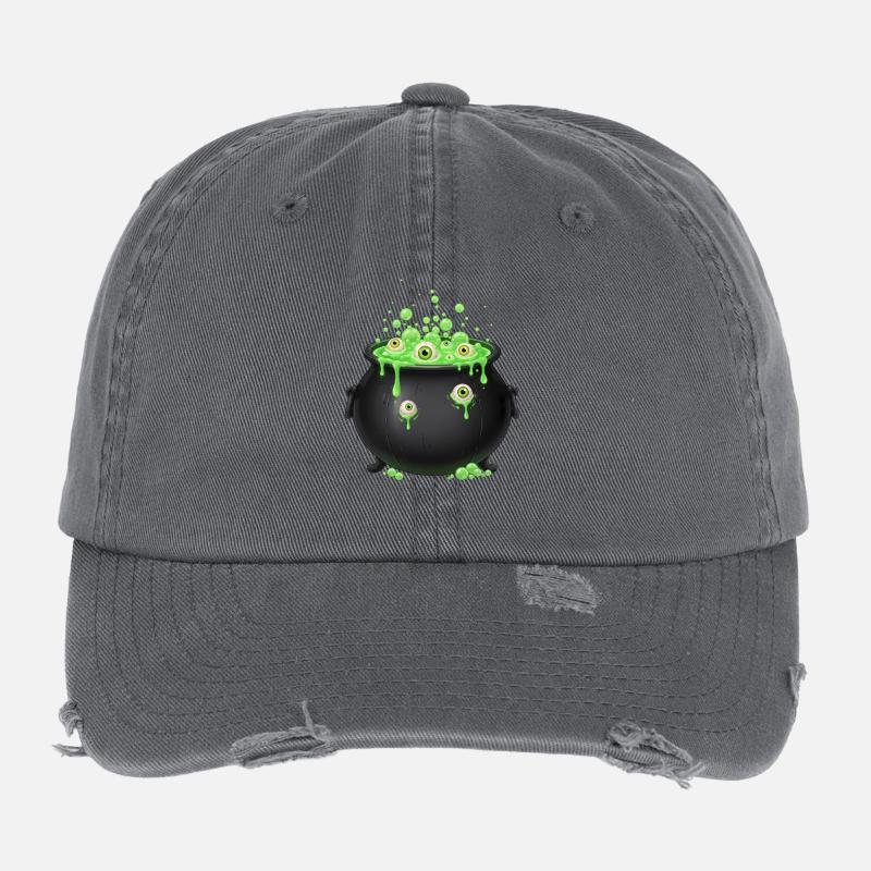 Green Eyeball Potion Flexfit Vintage Destroyed Cap