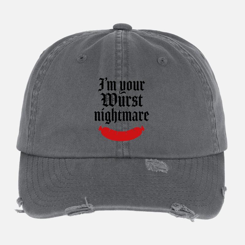 Ich bin dein wurstigster Albtraum Flexfit Vintage Destroyed Cap