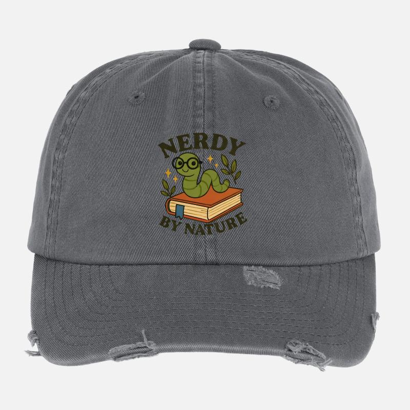 Lustiger Bücherwurm   Flexfit Vintage Destroyed Cap