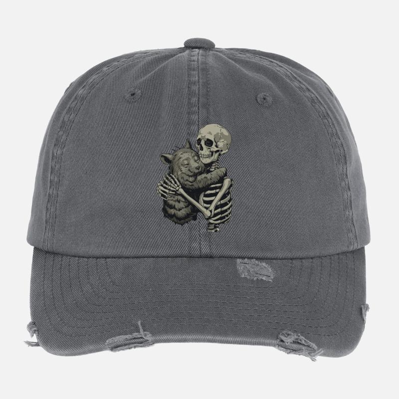 Wombat Skeleton Love Flexfit Vintage Destroyed Cap