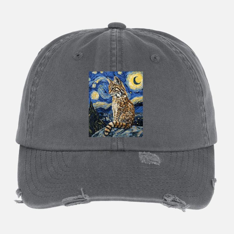 Lynx style Van Gogh étoilé Casquette vintage effet usé Flexfit