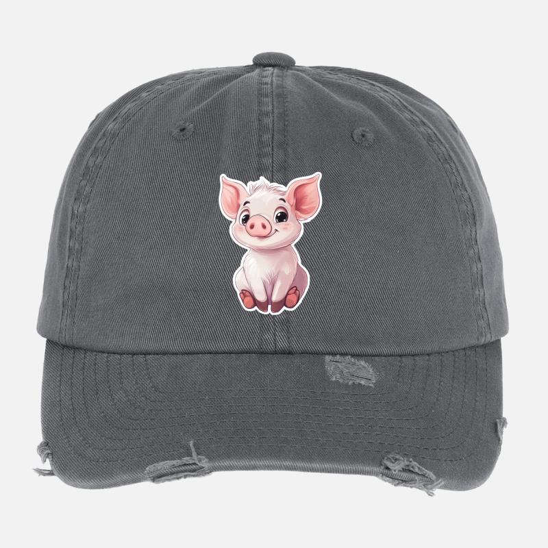 Schwein Ferkel Flexfit Vintage Destroyed Cap