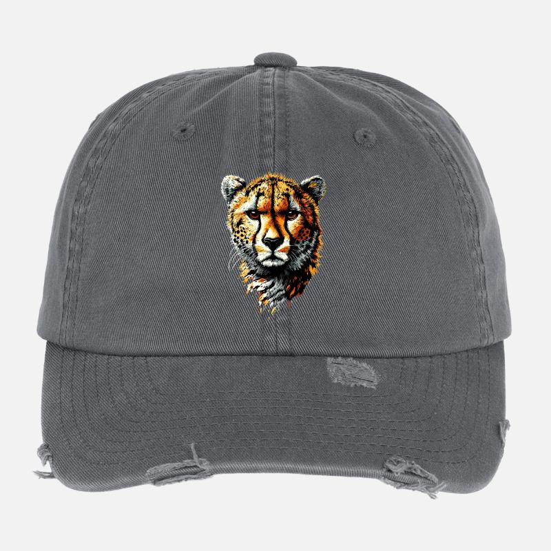 Guépard Guépard Gros chat Amoureux des chats Guépard Casquette vintage effet usé Flexfit