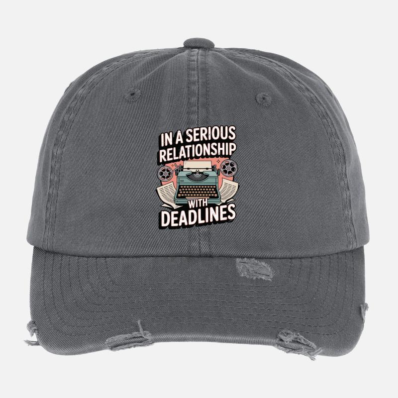 Screenwriter In A Serious Relationship Novelist Flexfit Vintage Destroyed Cap