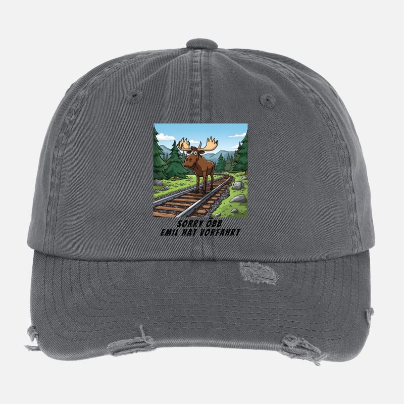 Sorry Bahn - Emil hat hier Vorfahrt Flexfit Vintage Destroyed Cap