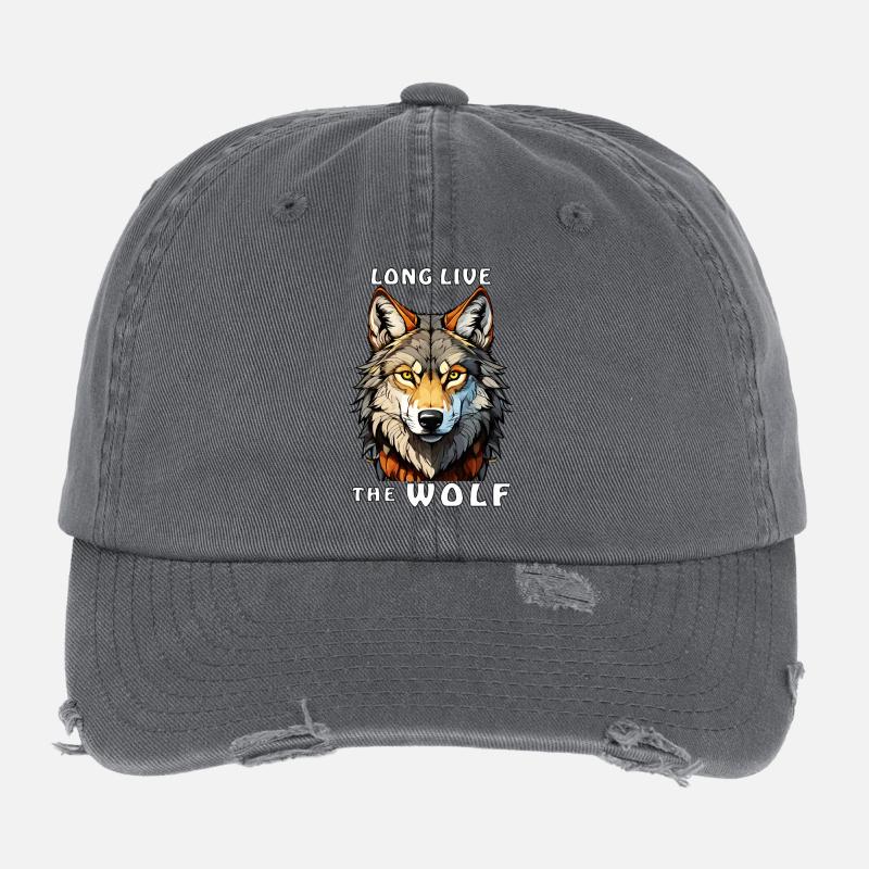LONG LIVE THE WOLF Flexfit Vintage Destroyed Cap