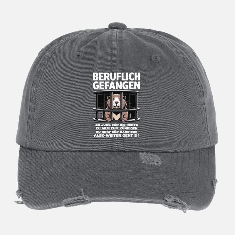 Office & Job Colleagues Workers Fun Work Flexfit Vintage Destroyed Cap