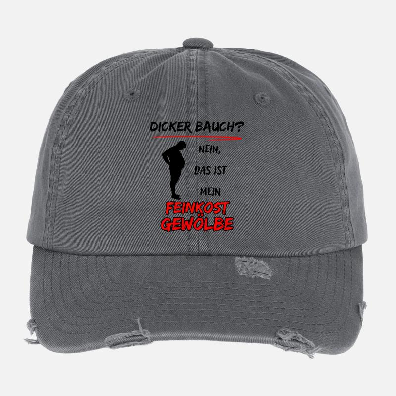 Dicker Bauch? nein das ist mein Feinkost Gewölbe Flexfit Vintage Destroyed Cap
