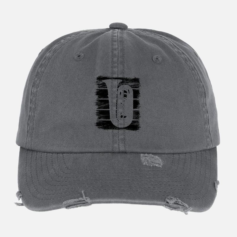 Tuba Drawing Flexfit Vintage Destroyed Cap