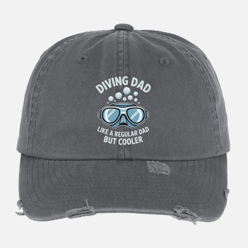 Plongée Dire Papa Drôle Cadeau de Plongée Casquette vintage effet usé Flexfit
