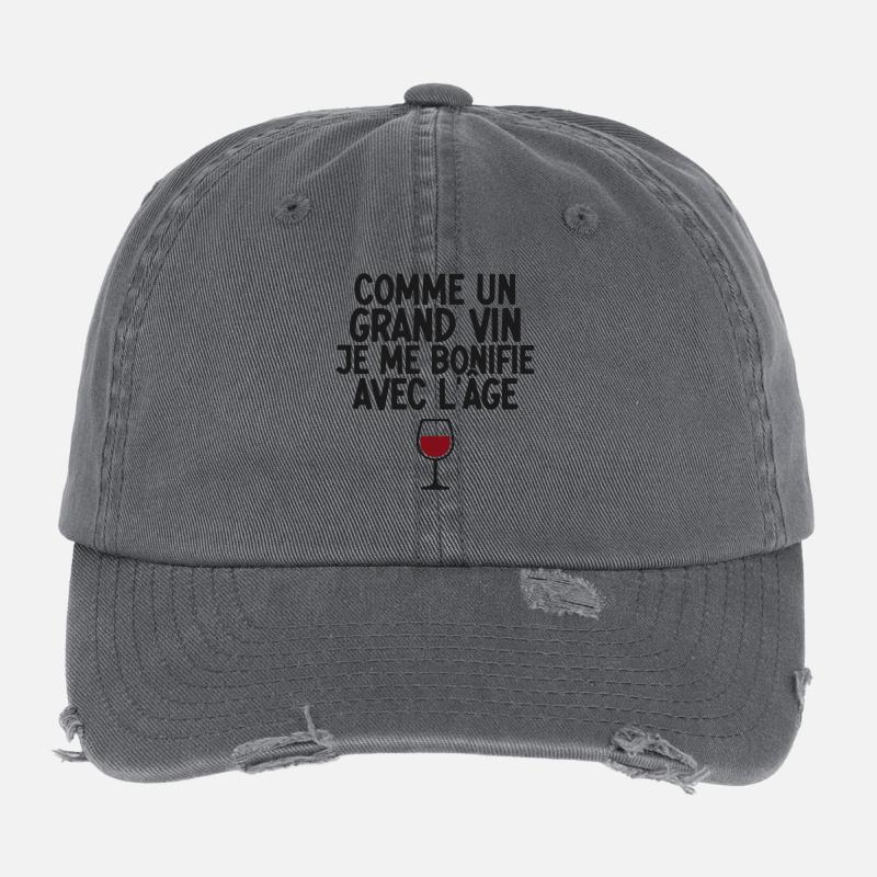 Like a great wine, I get better with age Flexfit Vintage Destroyed Cap