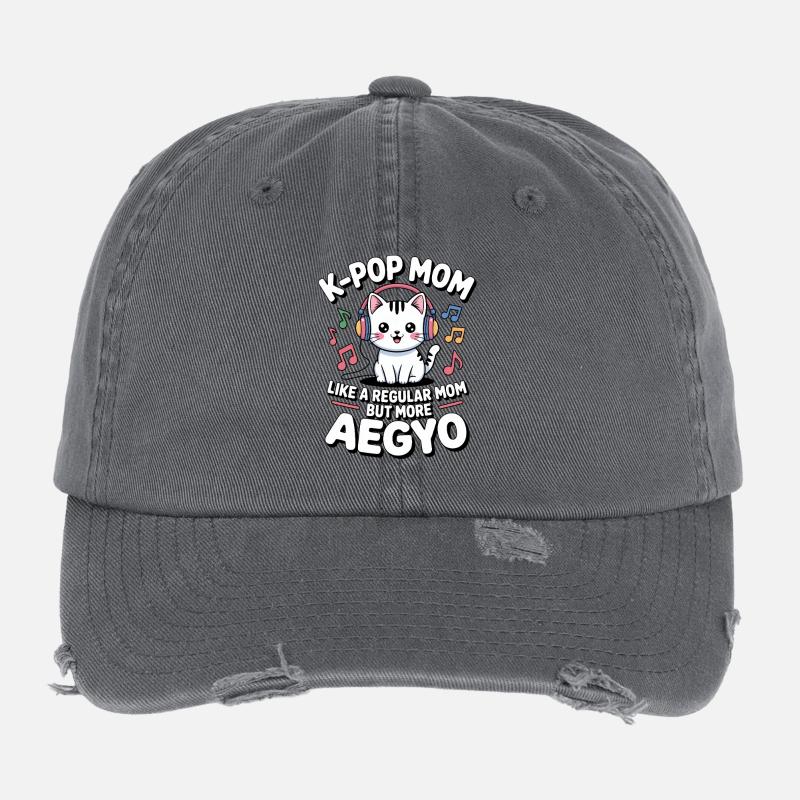 K-Pop Maman Drôle Corée Musique Aegyo Casquette vintage effet usé Flexfit