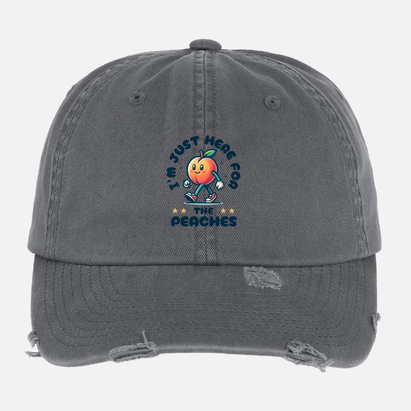 Pêche Fruit Amour Je suis juste là pour les pêches Casquette vintage effet usé Flexfit