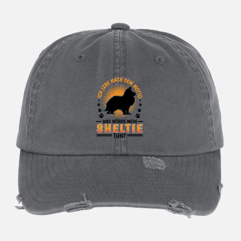 Que ferait Sheltie Chien de berger Shetland Casquette vintage effet usé Flexfit