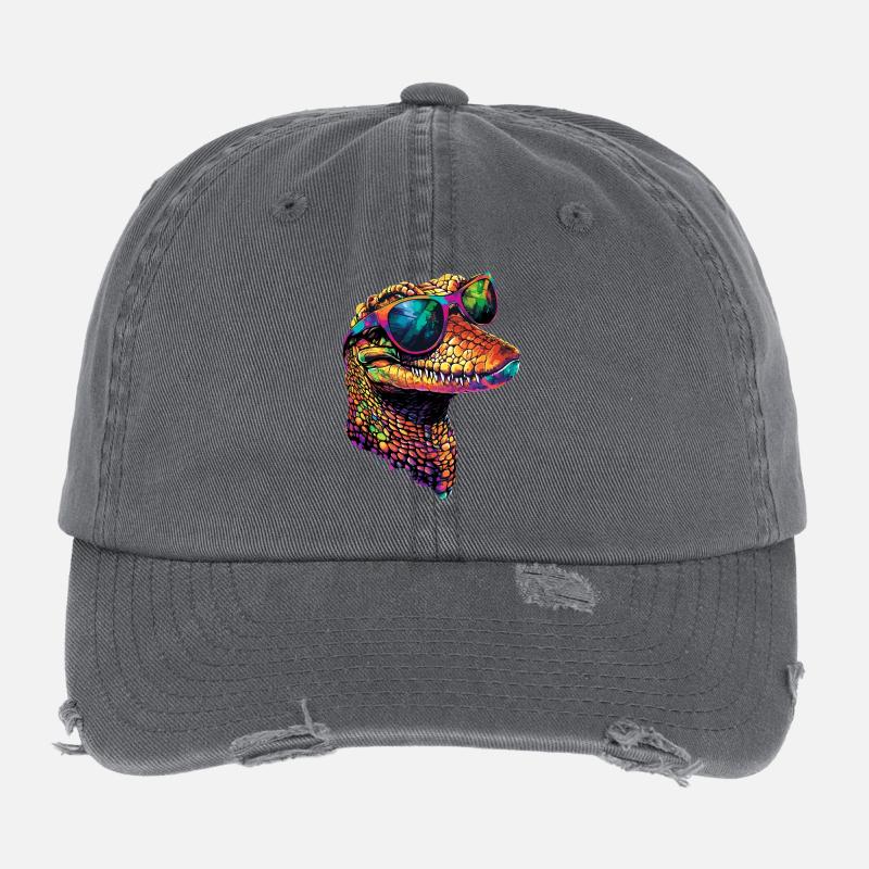 Caïman Crocodile Alligator Reptiles Crocodile Caïmans Casquette vintage effet usé Flexfit