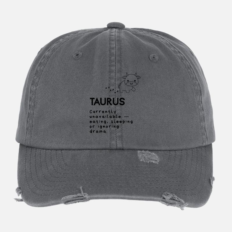 Dessin animé mignon du Taureau - Mode sieste activé Casquette vintage effet usé Flexfit