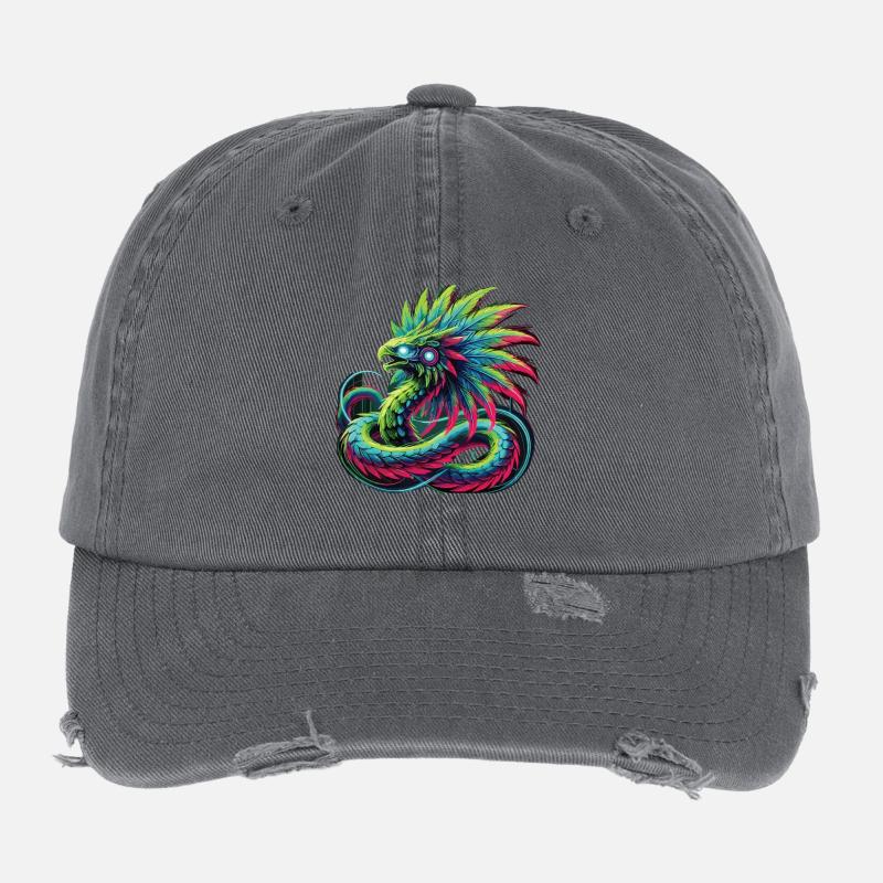 Azteken Drache Flexfit Vintage Destroyed Cap