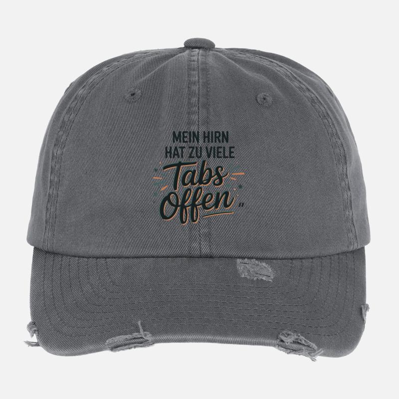 My brain has too many tabs open Flexfit Vintage Destroyed Cap