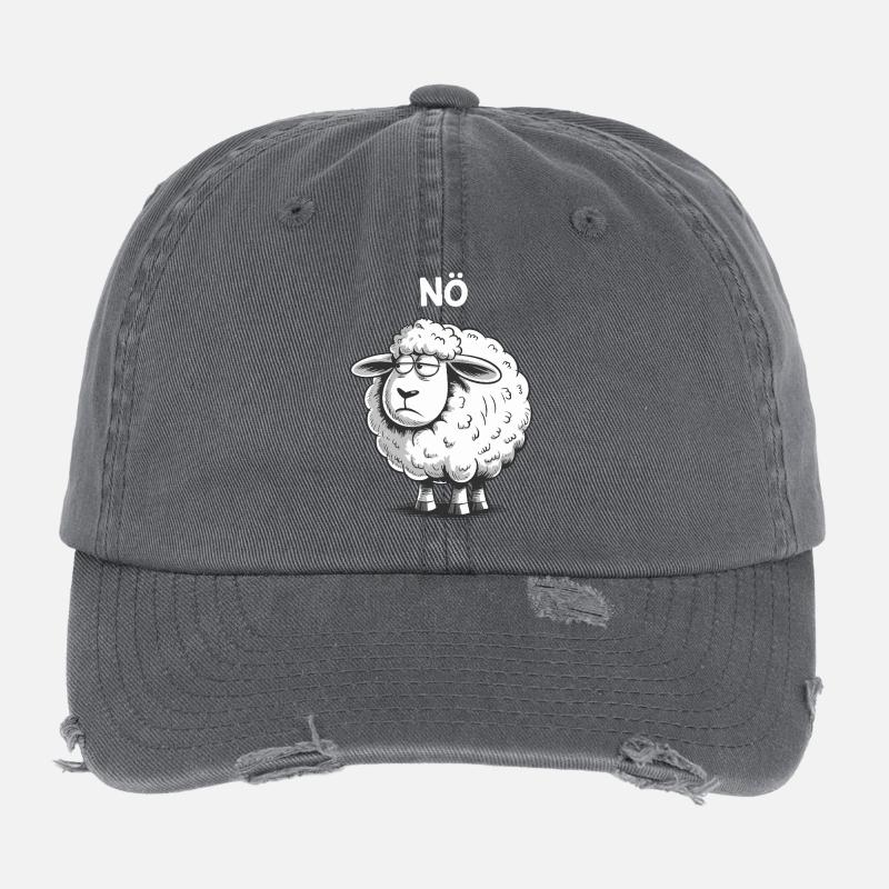Basse-Autriche – Grumpy Sheep Humour Design Casquette vintage effet usé Flexfit