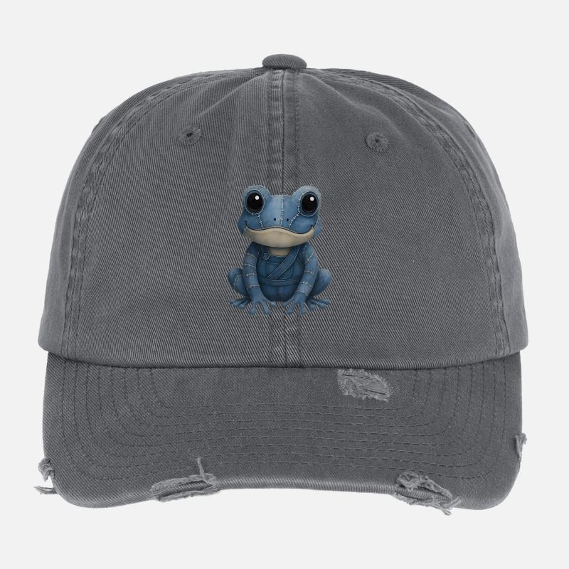 Denim Patchwork Frosch Flexfit Vintage Destroyed Cap