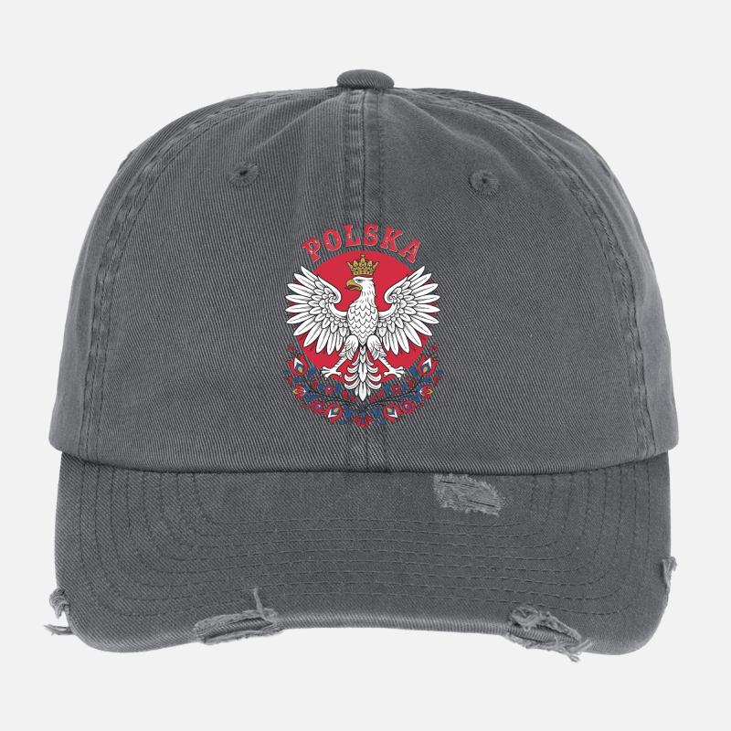 Polska Eagle Folk Emblem Art Casquette vintage effet usé Flexfit