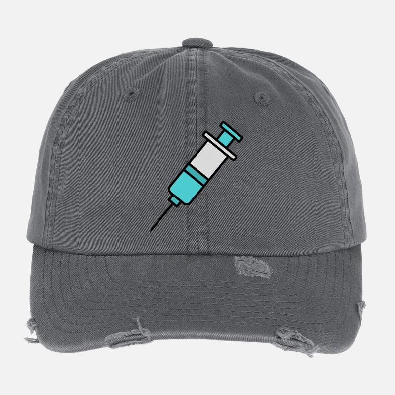 Syringe | Pro Vaccination & Science Statement Flexfit Vintage Destroyed Cap