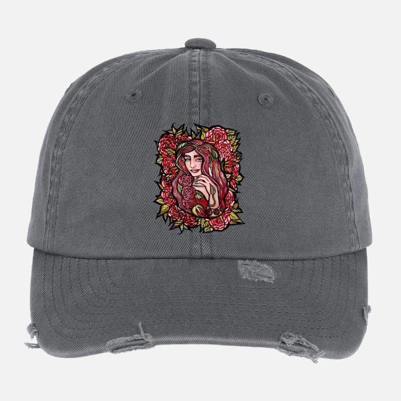 Rose Bloom Enchantress Flexfit Vintage Destroyed Cap