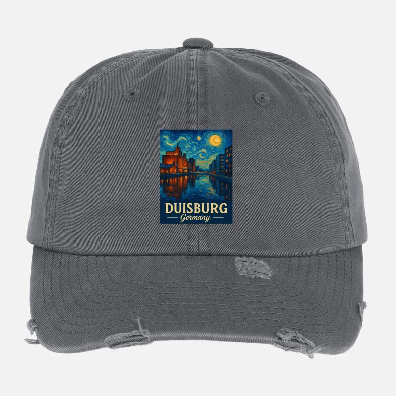 Nuit de Duisbourg sur le Rhin Casquette vintage effet usé Flexfit