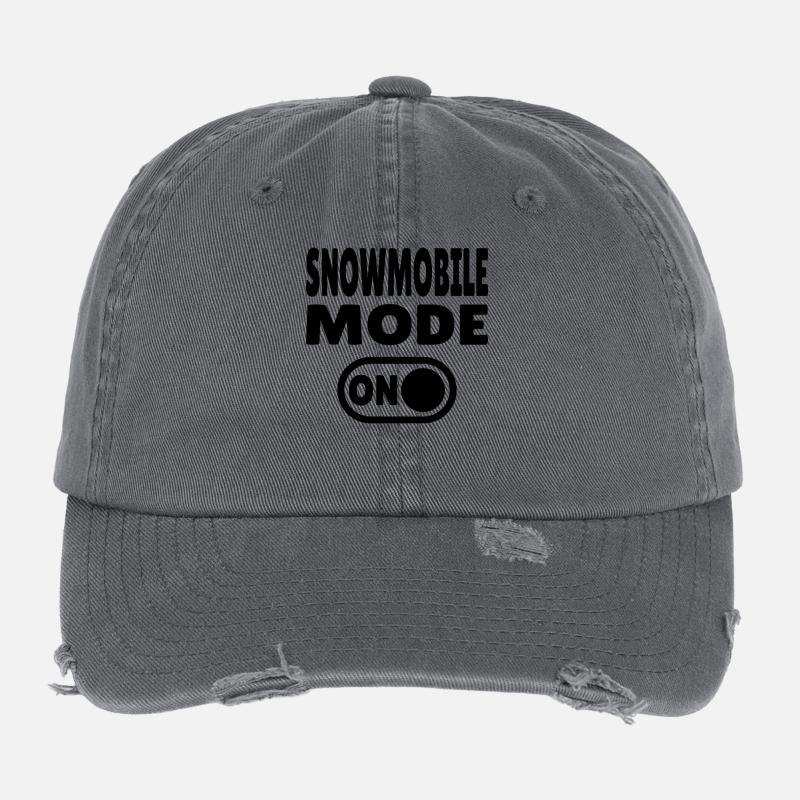 Snowmobile Mode ON Flexfit Vintage Destroyed Cap