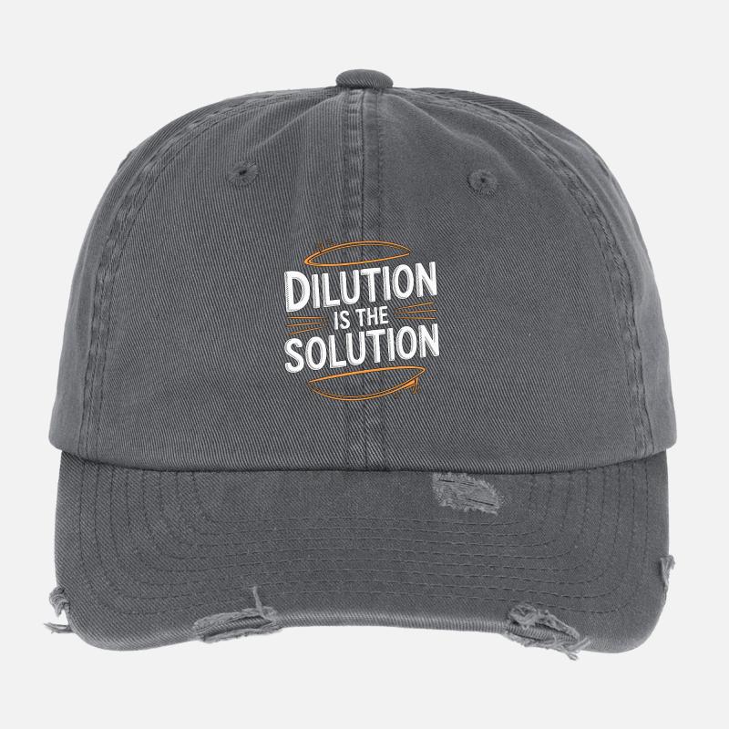 Lab Technician Dilution Is The Solution Phlebotomy Flexfit Vintage Destroyed Cap