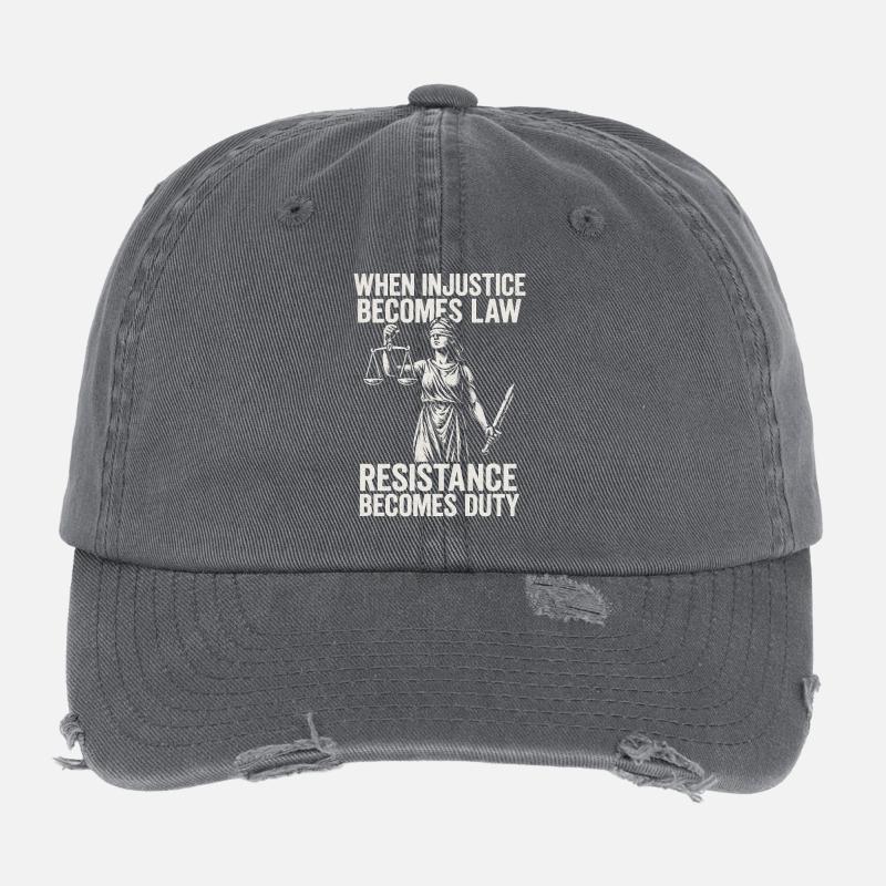 Quand l’injustice devient juste, la résistance devient Casquette vintage effet usé Flexfit