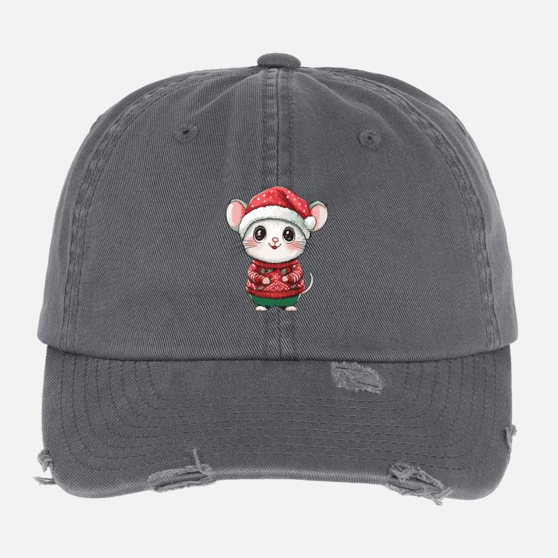 Maus Weihnachten Flexfit Vintage Destroyed Cap