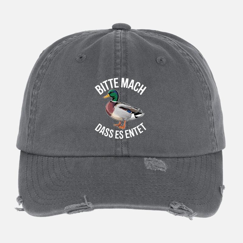 Ente Bitte Mach Dass Es Entet Spruch Lustige Enten Flexfit Vintage Destroyed Cap