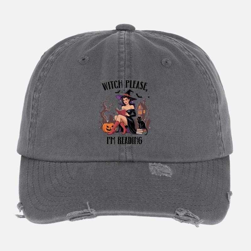 Lecture de sorcière le soir de l’Halloween Casquette vintage effet usé Flexfit