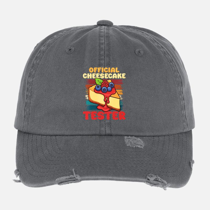 Cake Cheesecake Gift Flexfit Vintage Destroyed Cap