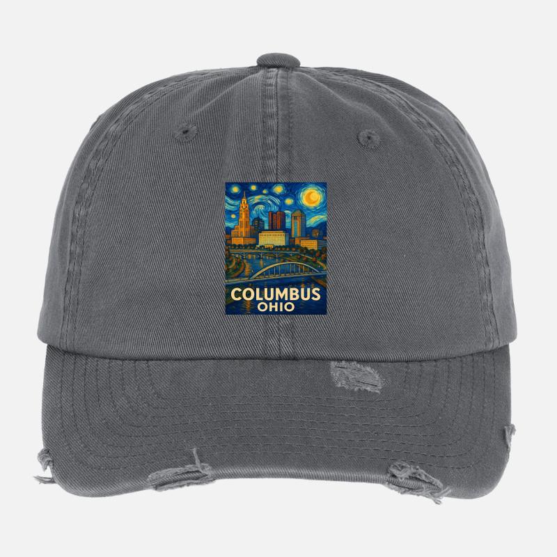 Columbus, Ohio Flexfit Vintage Destroyed Cap
